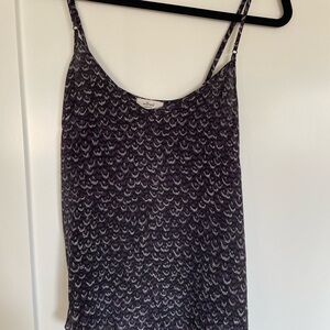 Wilfred Purple and Black Printed Silk Top